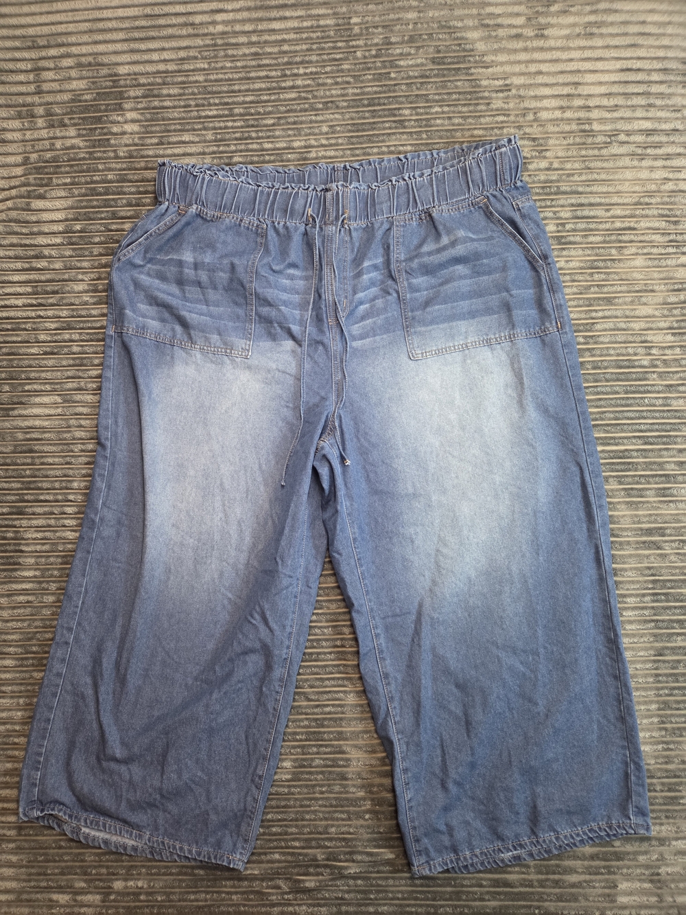 SHEIN Washed Blue Wide Leg Denim Jumpsuit Pants